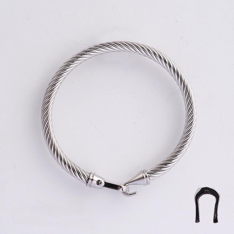 Универсальный браслет из титановой стали с пряжкой в ​​виде подковы, браслет из витой проволоки, модные украшения, женские украшения Male