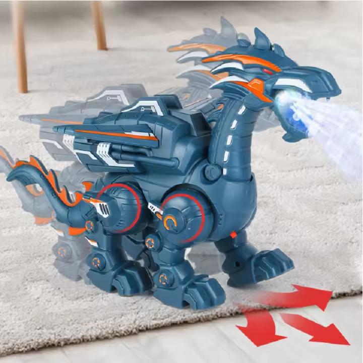 Electric Interactive Spray Fire Dinosaurs Toys Simulation Walking Shaking Dragon Boy Kids Toy Christmas Gift Fine Electronic Pet