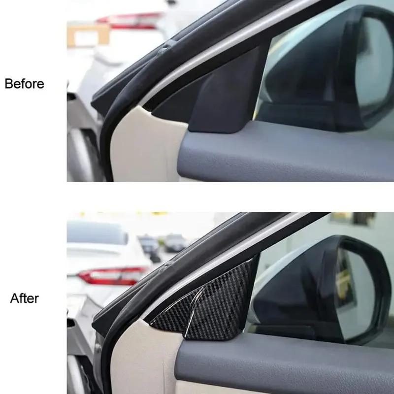 For Toyota Camry 2018      Carbon Fiber Look Car Front Window Window A Pillar Triangle Cover Trim Sticker