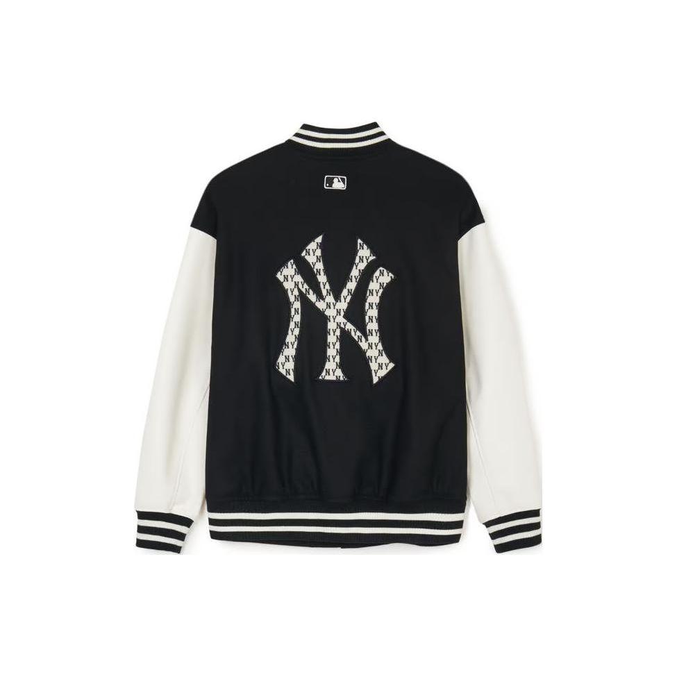 MLB SS24 Patch Logo New York Yankees Cardigan con Bottoni Spalle Cadenti Giacca da Baseball Giubbotti Unisex Nero 3AJPV0541-50BKS