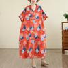 Manica corta Taglie forti Cotone vintage floreale nuovo in abiti per le donne casual larghi Maxi lungo abito estivo