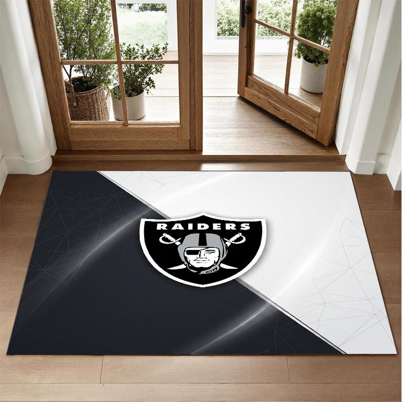 Las Vegas Raiders Design Crystal Velvet Rug Soft Decorative Mat for Bedroom Entrance