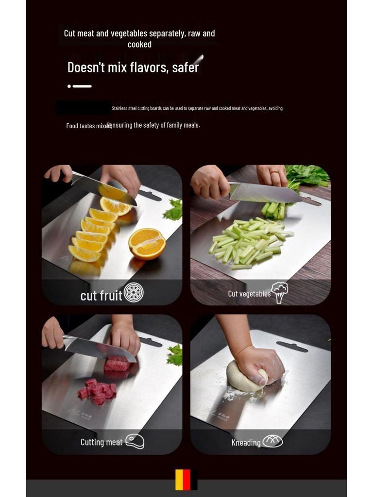 Thickened Stainless Steel Anti-Mold Chopping and Cutting Board for Kitchen Use