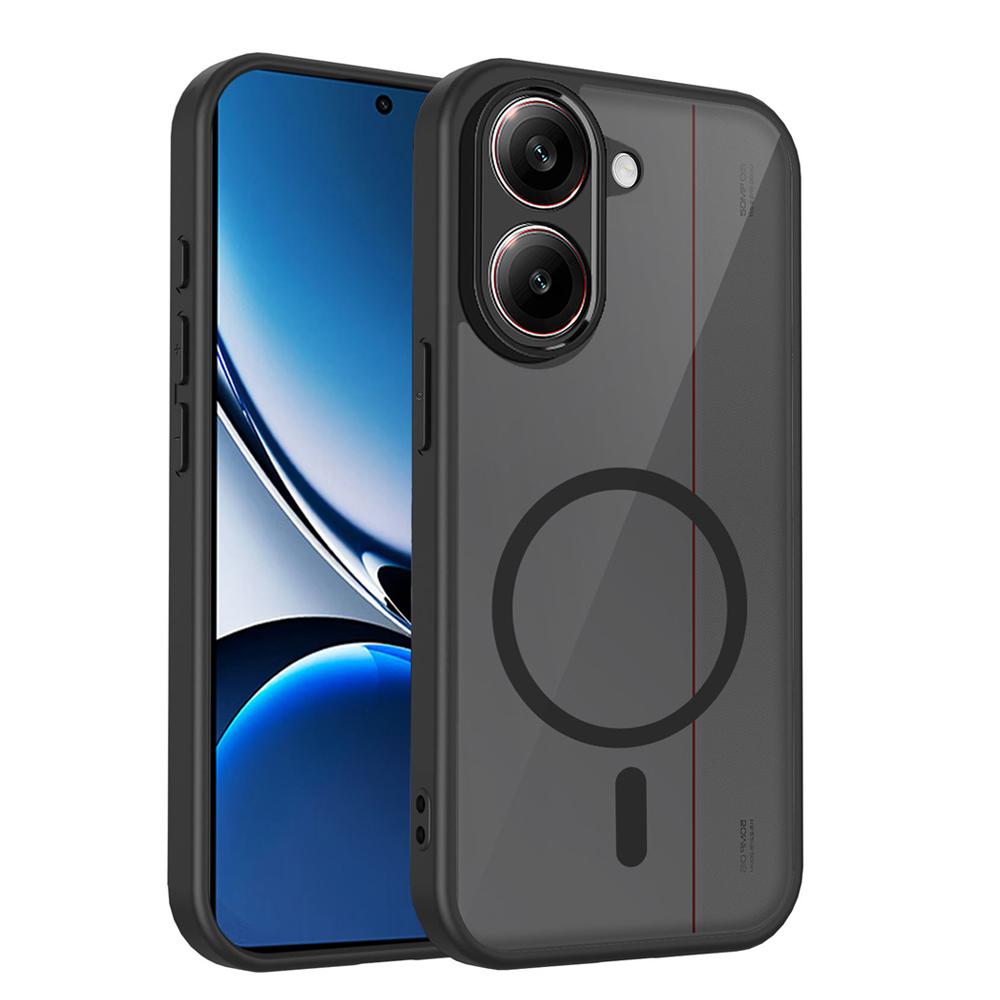 KEYSION Magnetic Phone Case for for Xiaomi POCO X8 Pro Silicone+PC Matte Translucent Clear Shockproof Back Cover for POCO X8 Pro