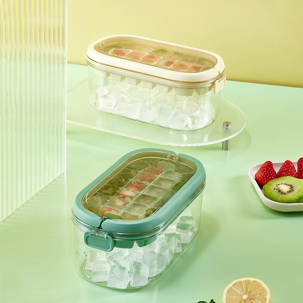 Doppelschichtige Eiswürfelschale mit Eisschaufel, Eisaufbewahrungsbox mit großem Fassungsvermögen, Eisballform, Eiswürfelform, Eiswürfelbereiter, Barwerkzeuge