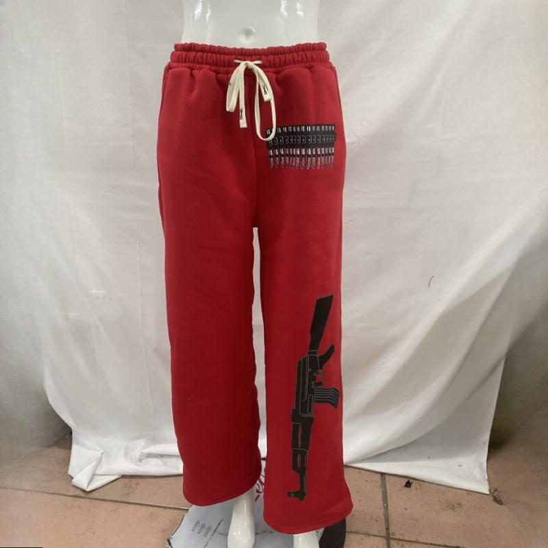 Podzimní a zimní trendy vzorované ležérní hip hopové volné kalhoty pro muže a ženy