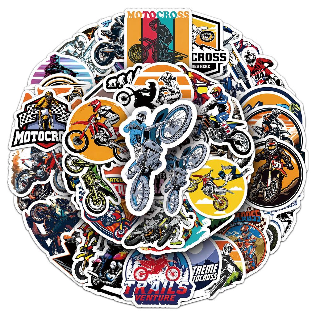 50 Off-Road Motorcycle Stickers: Cool, Waterproof Helmet & Suitcase Decorations
