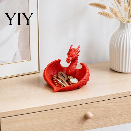 New Chinese Style Decor 3D Printed Dragon Storage Box, Modern Desk Organizer for Keys Jewelry Unique Gift Idea Candy, Flying Figurine Home Office,