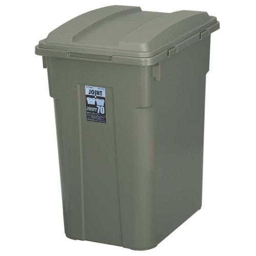 Shinki Gosei Tombo Trash Can, Connectable, 70-Liter Capacity, Khaki Green, 48cm Wide X 36.5cm Deep X 60cm High, with Lid, Durable, Large, Suitable for