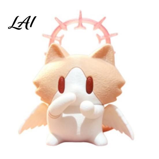 Heart Warming Gift for Holidays Cute 3D Printed Cat Figurine Cartoon Desk Ornament with Playful Mouth Covering Novelty Birthday Design Compact