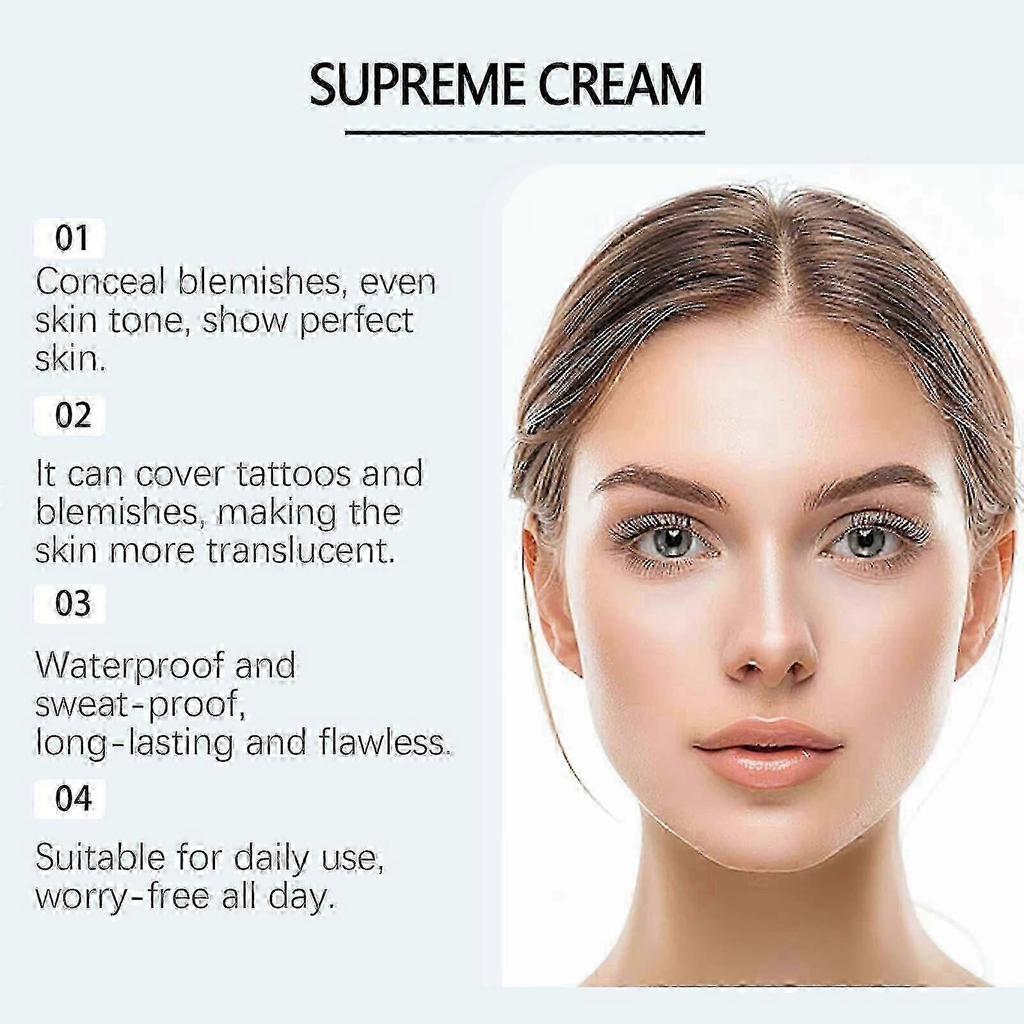 Supreme Cream All-Over Complexion Perfector, Hydrating Full Coverage Concealer, Long-Lasting Lightweight Foundation, Waterproof Transfer-Resistant Eve