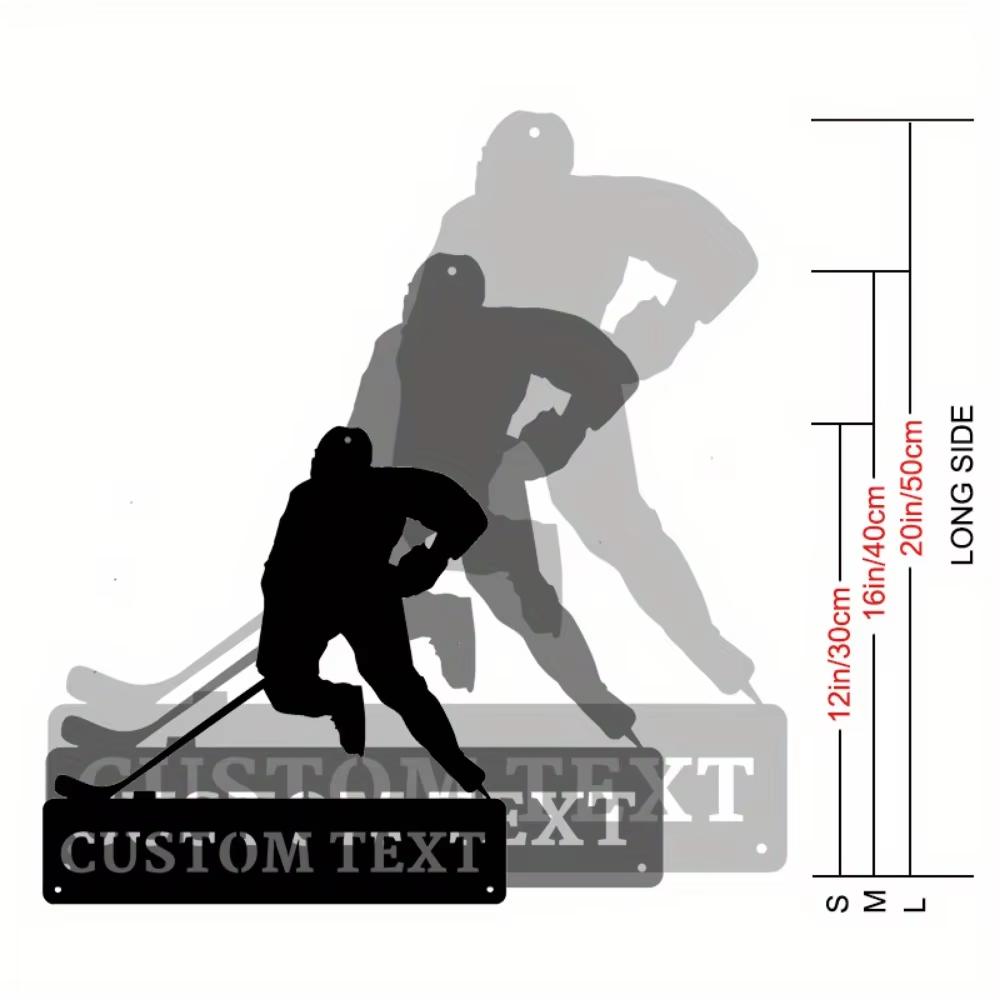Tin Sign Retro Hockey Player Wall Art Home Decor Metal Sculpture