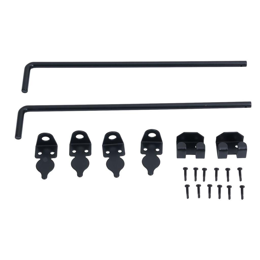 2 Set Gate Ground Latch 18 Inch Rain Proof Black Powder Coating Carbon Steel Drop Rod Gate Stopper