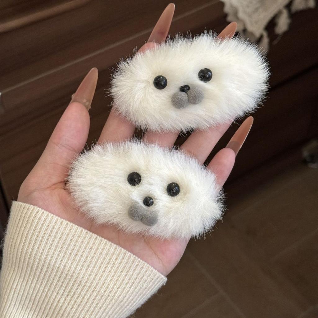 Cute Cartoon Plush Little Seal Hair Clip Hair Accessory Versatile Autumn And Winter Cute Pet Bangs Clip Side Broken Hair Clip
