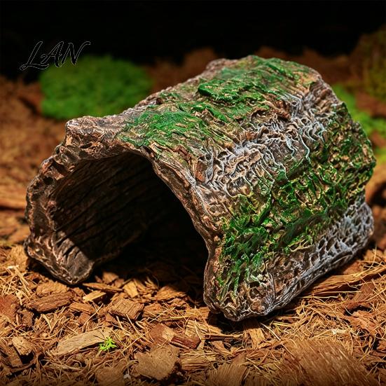 Eidechsen-Habitat-Dekoration Reptilien-Versteckhöhle, Baumstamm-Gecko Realistisch Gewölbt Natürliche Rindenstruktur Versteck Versteck für Spinnen Schildkröten Terrarium