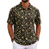Herren Poloshirt Kurzarm Lockerer Schnitt Freizeit Hawaiianischer Stil Bedrucktes Oberteil Klassischer Kragen Entspanntes Design