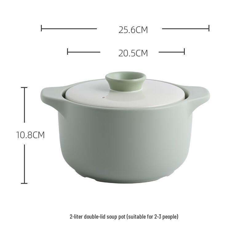 ZMR Macaron Ceramic Double-Lid Stew Pot