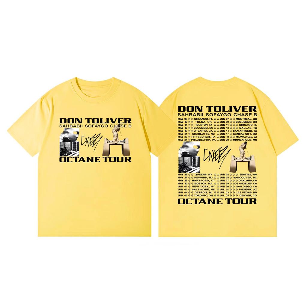 Don Toliver Octane Tour 2026 Maglietta Unisex Moda Donna Tendenza Hip Hop Manica Corta Maglietta Cotone Alta Qualità Magliette Oversize