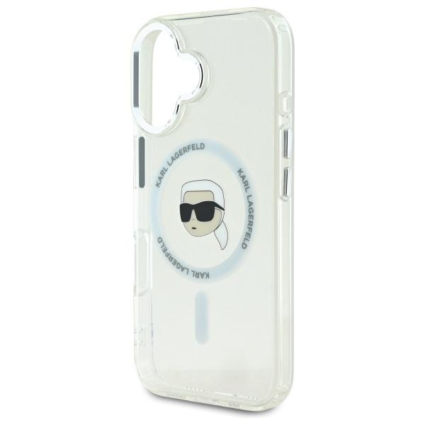 Karl Lagerfeld Klhmp16Shlskih Iphone16 6.1 Biały/White Hardcase Iml Metal Karl Head Magsafe