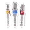 3PCS 1/4" 3/8" 1/2" Drive Socket Adapter Set High Speed Nut Driver Multi-Color Impact Grade Socket Adapter 1/4 Inch Hex Shank