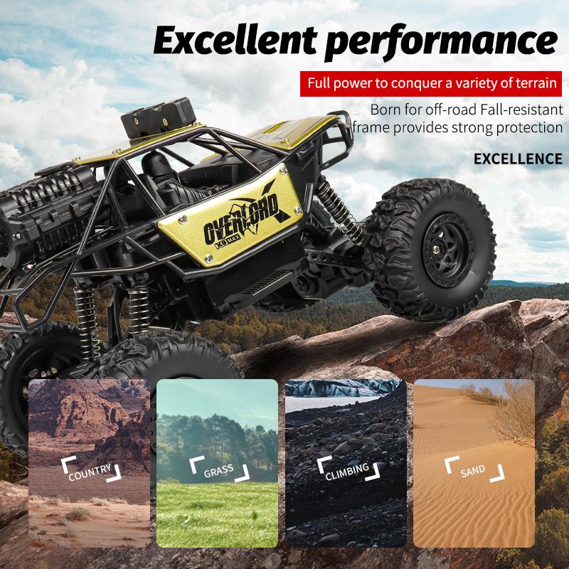 4WD Spray Remote Control Off Road RC Car Radio Climbing Super Alloy Truck Buggy RTR Vehicle Electric Toy for Children Kids Gifts
