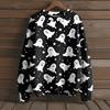 Men's Long Sleeve Pullover Sweater Casual Halloween Print Knit Oversized Sweater