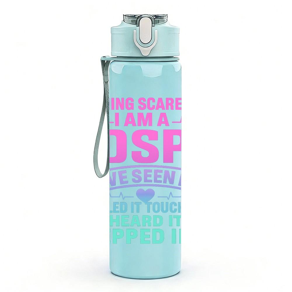 1PC DSP Mom Protective Text 750ml Color Plastic Sports Water Bottle Leakproof Flip Straw Lid Suitable for Sports Office Home Use