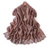 Floral Embroidered Solid Color Scarf Shawl Wrap Lightweight UV Protection Accessory Women