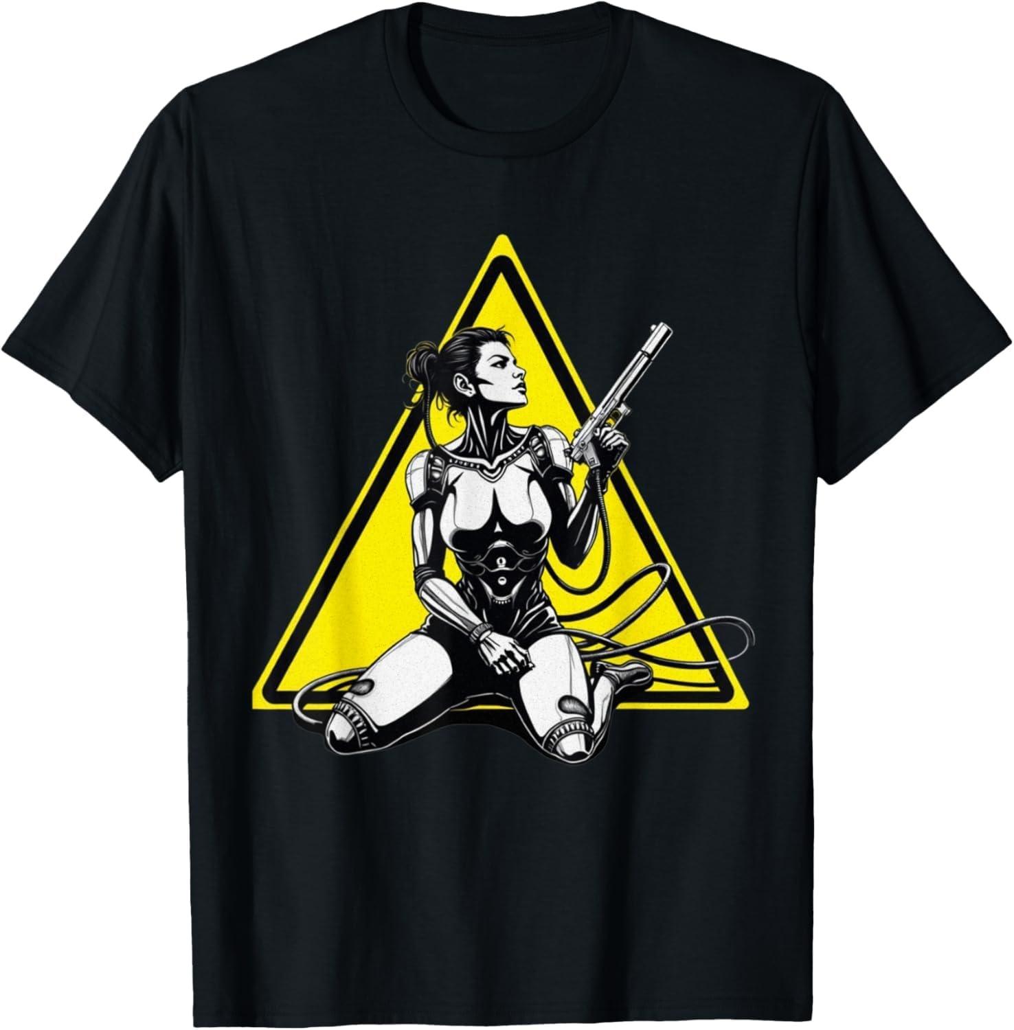 WKqvqWkTo Девушка-киборг Киберпанк Вейпорвейв Уличная одежда Y2K Графическая футболка S