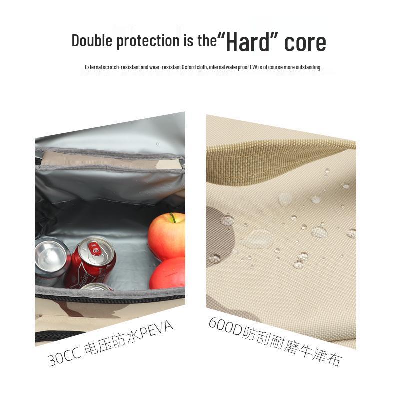 Square Camouflage Waterproof Insulated Lunch Bag - Waterproof, Wear-Resistant, Durable Oxford Cloth, Perfect for Work