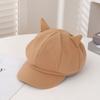Cute Cat Ears British Beret Hat Solid Color Women Hat Fashion Cat Ear Hat  Artist