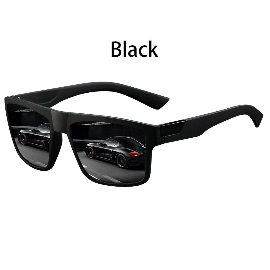 

Fashion Classic Square Sunglasses Men Women Driving Fishing Colorful Trendy Lightweight Outdoor Goggles чорний