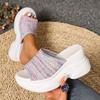 2025 Summer New Women Slippers Comfortable Outdoor Wedges Sandals Slip on Platform Slippers Beach Peep Toe Shoes Slides Women