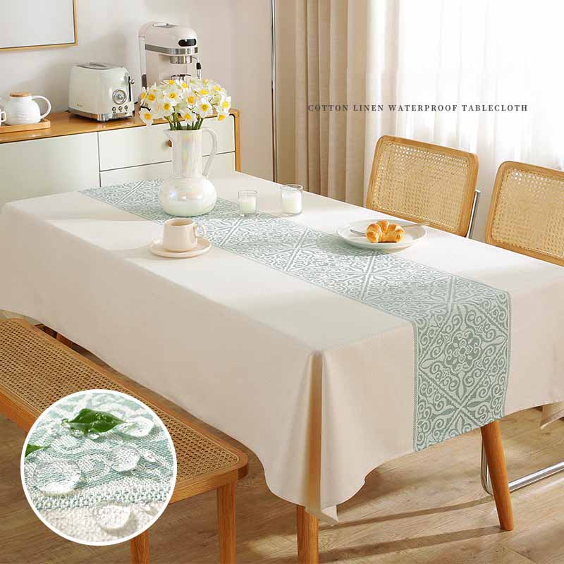 Thickened Imitation Cotton Linen Dining Household Square Wear-resistant Waterproof Oil Proof Tablecloth