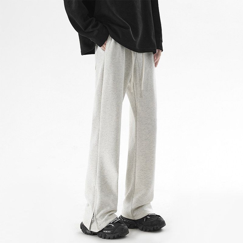 Hip Hop American Straight-leg Gray Drape Casual Pants