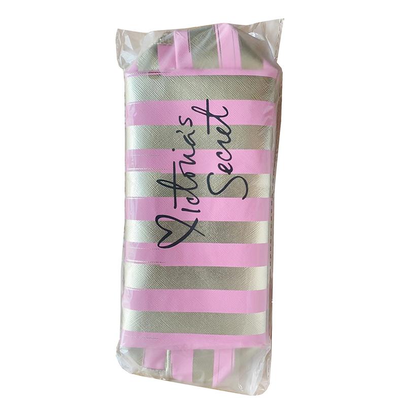 Phnom Penh Stripe Cosmetic Bag Pu Leather Anise Storage Bag Lady Clutch Bag