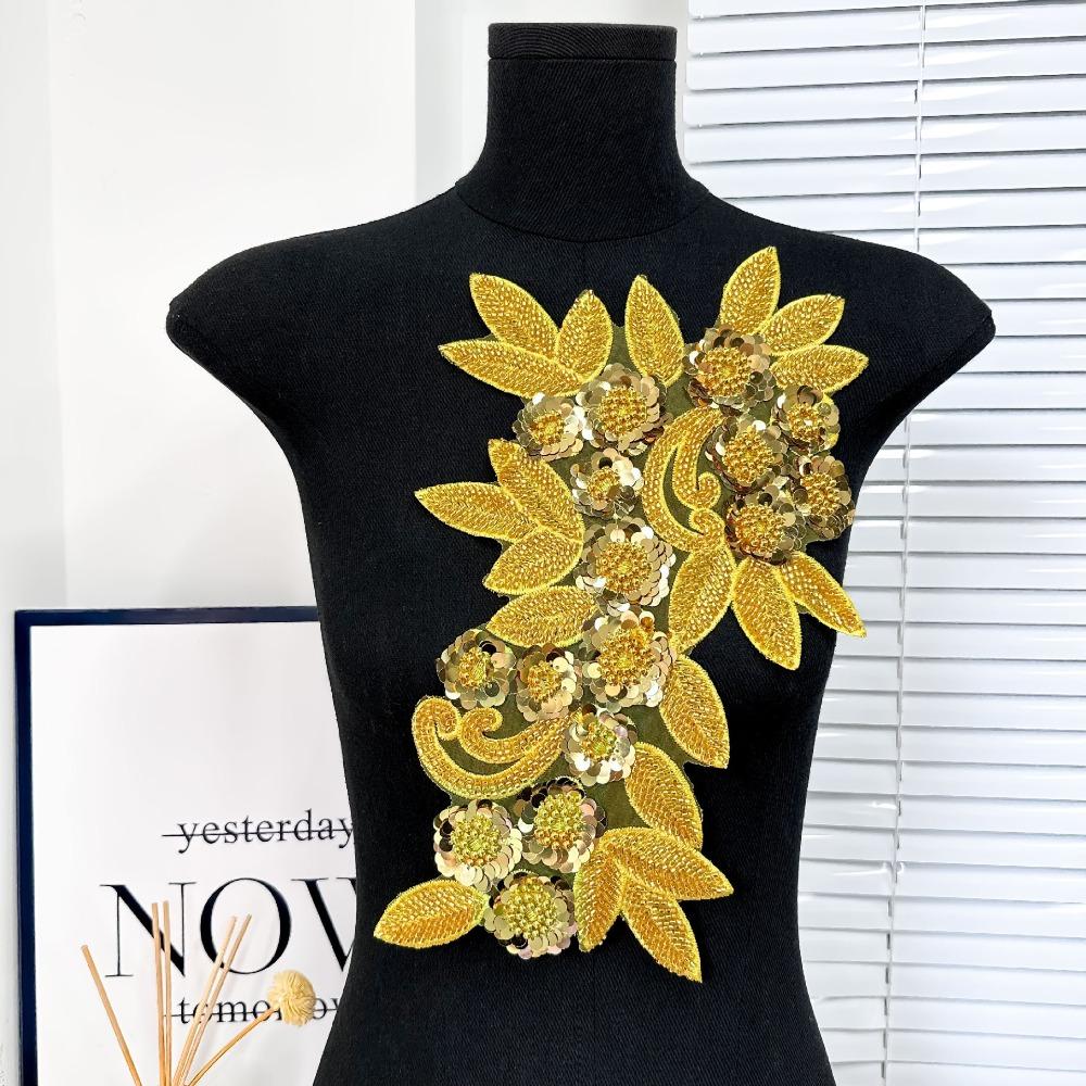 Elegant Flower Embroidered Patches Three Dimensional Flowers Patch Repair  Evening Dress