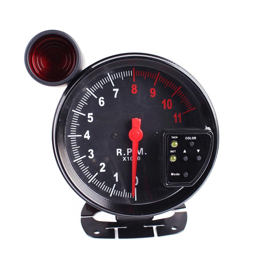 5" Car RPM Tachometer Gauge 7Color Backlight LED Shift Light For 4/6/8 Cylinder
