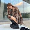 VAYLA Japanese Y2k Leopard Print Shirt Vintage Harajuku Ruffled Blouses Grunge Aesthetics V-neck Irregular Shirt Trashy 90s