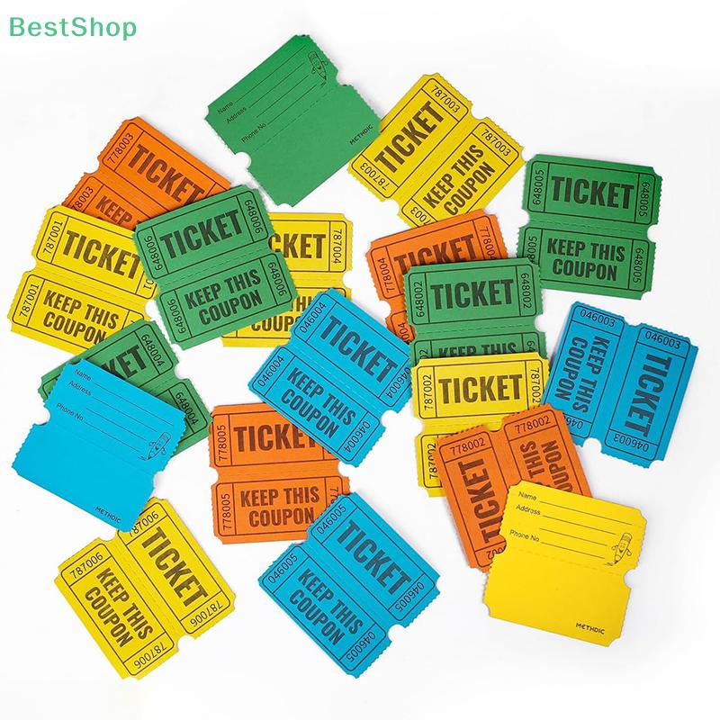 1000 Stück bunte, abreißbare Tombola-Tickets, Doppelrollen, Eintrittskarten, Spieltickets für Veranstaltungen, Karneval, Eintrittsklassen-Belohnungen