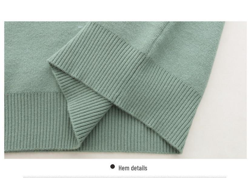 Autumn Winter Fleece Knit Top for Middle-Aged and Elderly Women - Thick Sweater Base Layer