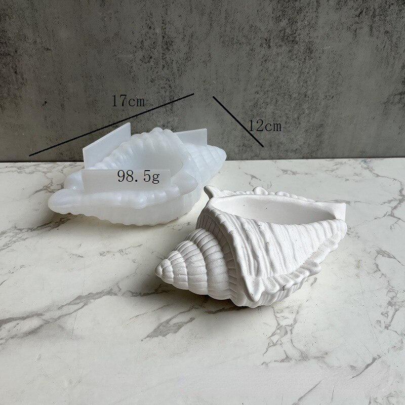Conch Potted Flower Pot Mould Conch Jewelry Storage Box Silicone Mold Succulent Flower Pot Mold Gypsum Plaster Resin Concrete Mold for Home