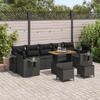Garden Sofa Set 10 pcs Black Poly Rattan