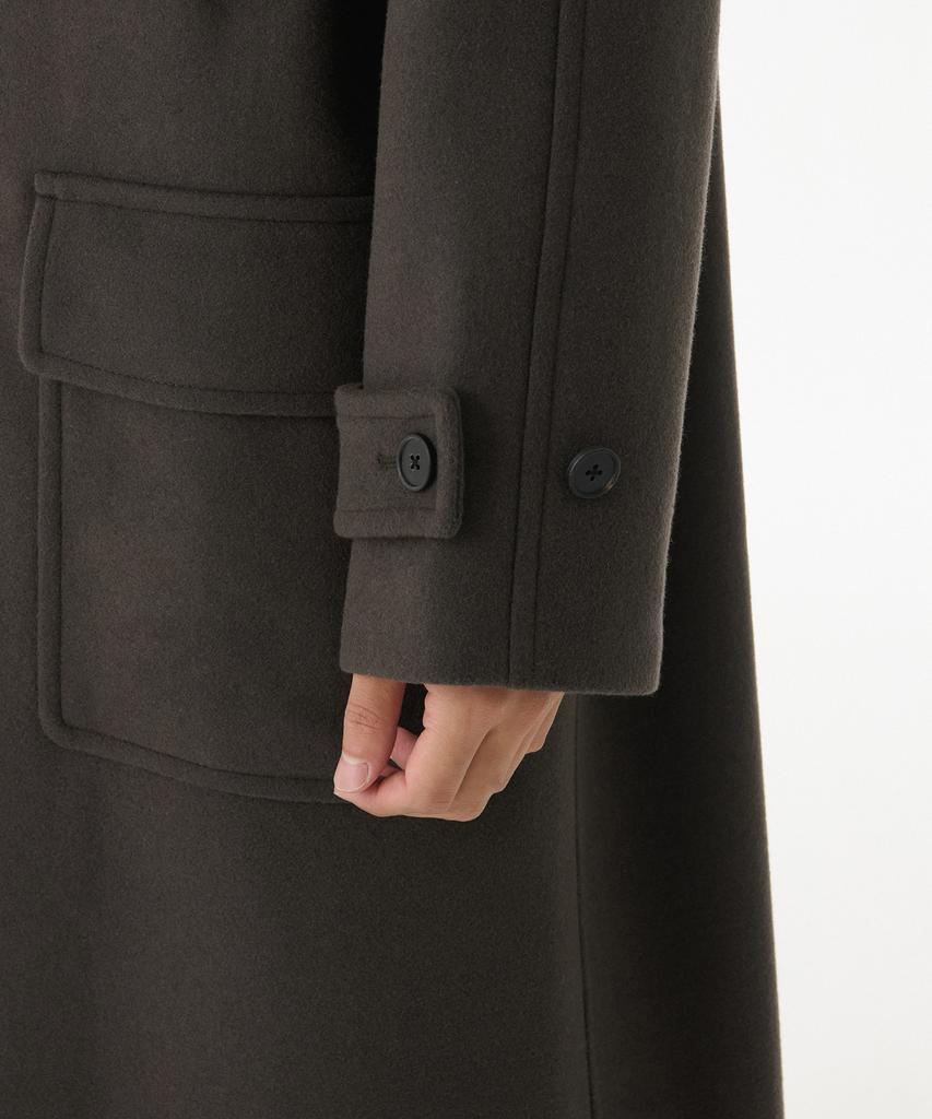 Musinsa Standard Wool Blend Oversized Muff Balmacaan Coat [Khaki Brown]