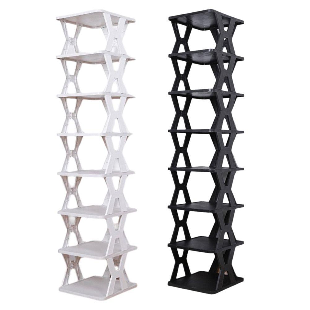Durable Plastic Shoe Rack for Entryway Assembled Dustproof Shoes Storage Stackable Sturdy Shoe Organizer for Door Entrance
