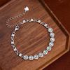 Natural Dangerous Material Blue Water Jadeite S925 Sterling Silver Bracelet Women's New Chinese Fashion High-end Exquisite Bow Accessories
