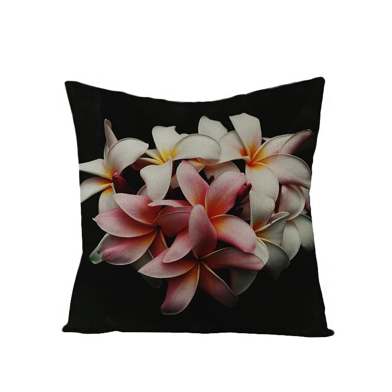 Modern Simple 3D Flower Polyester Pillow Cover for Home New Chinese Style Pillow Sofa Car Cushion Cover