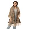 Knitted Shawl Women'S Pocket Cheongsam With Cardigan Cape And Leopard Print Shawl