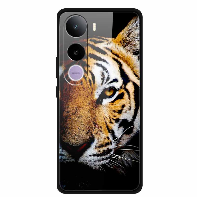 For Vivo Y400 5G Case Y 400 6.67" Animal Wolf Lion Tempered Glass Hard Back Cover For Vivo Y400 2025 Phone Cases Soft Bumper Bag
