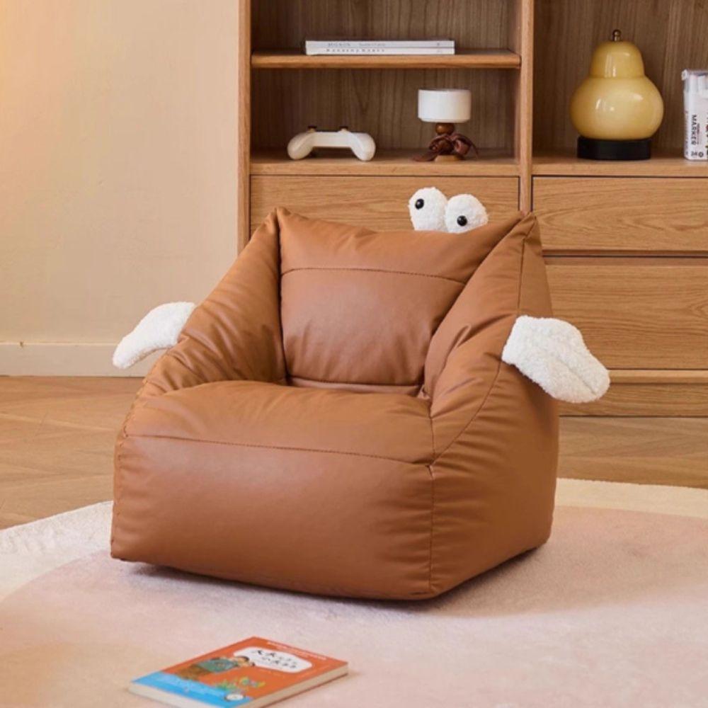 Built-in Side Storage Pouch Soft Sofa Chair Ergonomic Curved Backrest Lazy Sofa Daily Leisure Seat